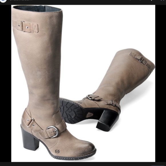 Born Natasha Taupe Leather Boots Sz 6.5 EUC - Picture 1 of 13